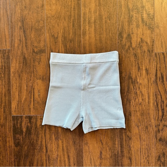 Oh Polly Pants - Oh Polly blue ribbed micro shorts